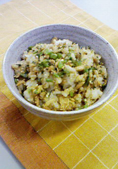 コマツナ（小松菜）とツナのまぜご飯